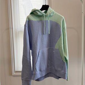 Nike Men's Light Blue and Mint Green Hoodie with Short